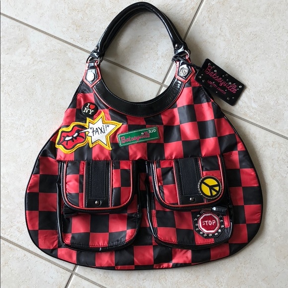 Betsey Johnson "BETSEYVILLE" Purse NY Taxi Chic - Picture 1 of 5